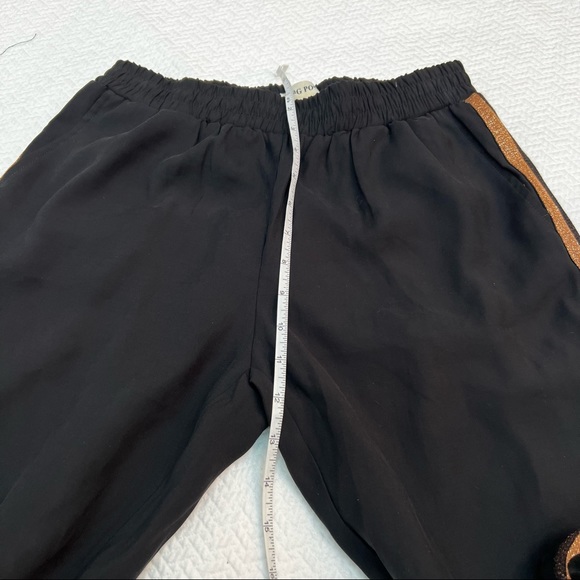 Rag Poets Gold Stripe Black Joggers Size S - Picture 8 of 9